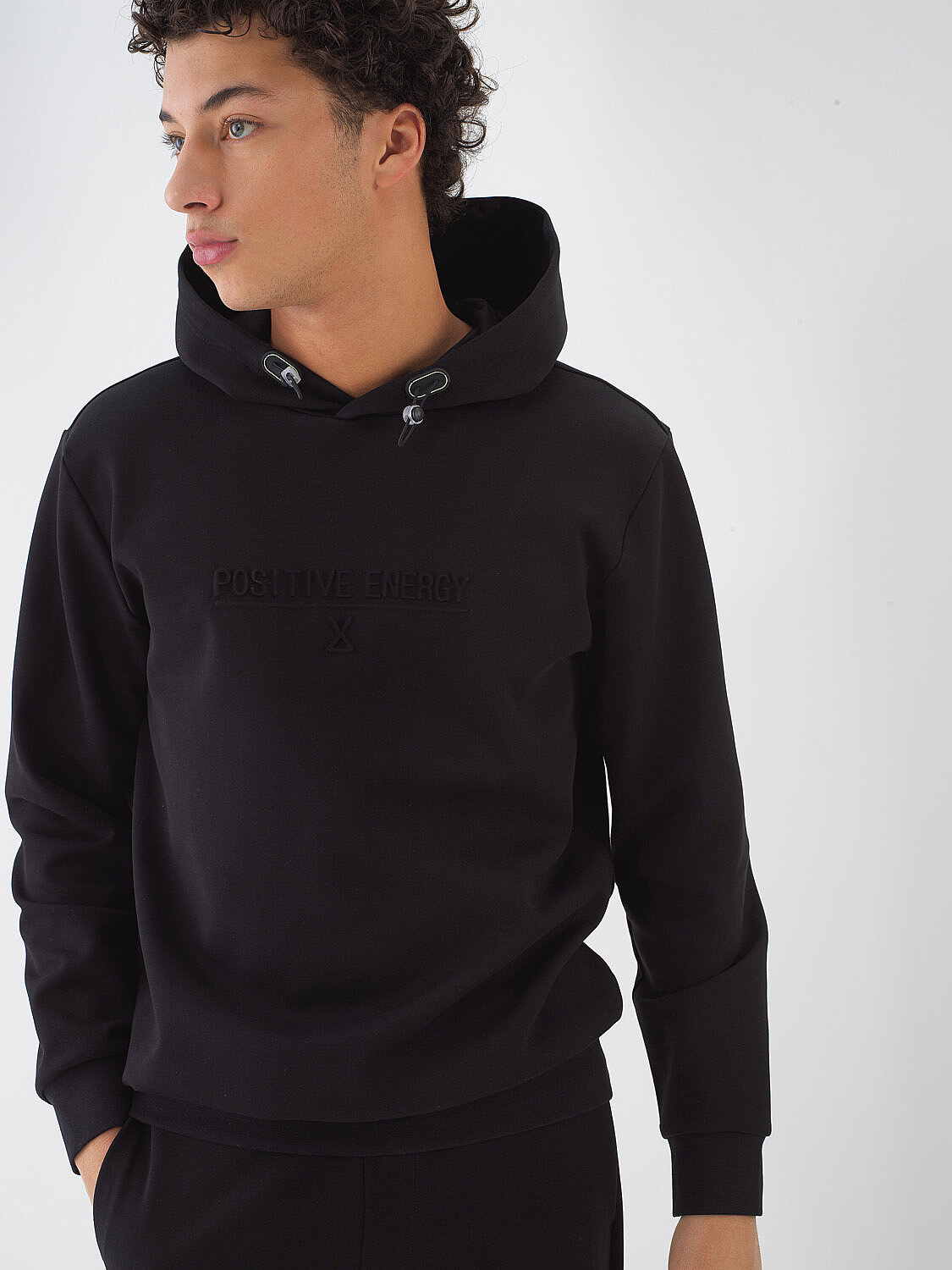 Siyah Pamuk Dokulu Regular Fit Sweatshirt