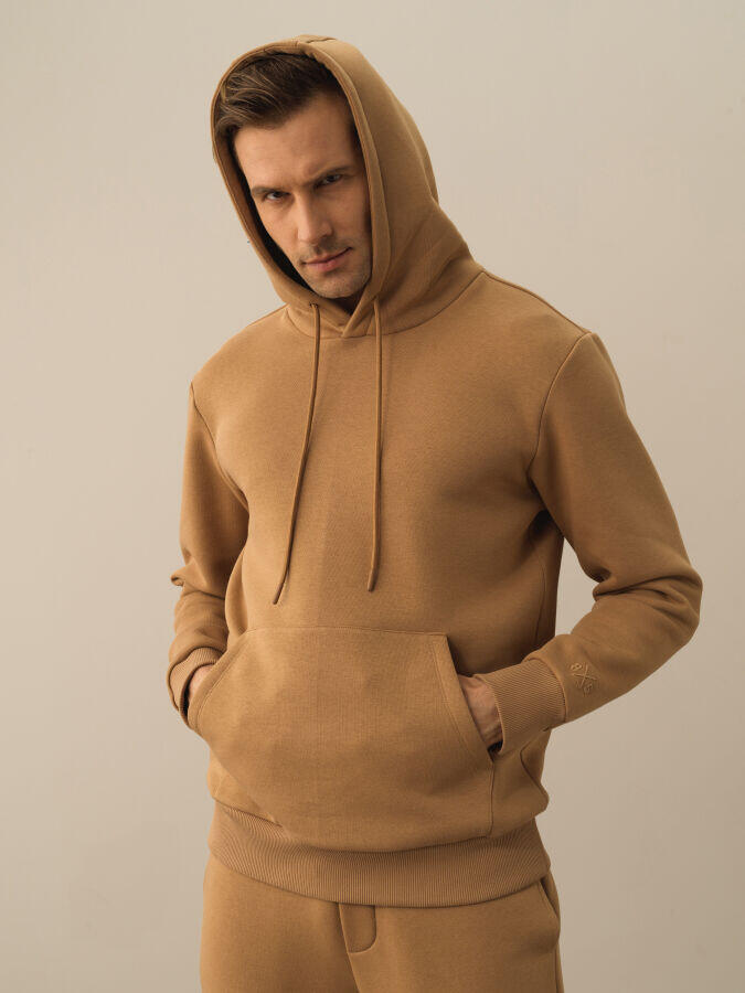 Xint Toptan Camel Pamuk Dokulu Regular Fit Sweatshirt
