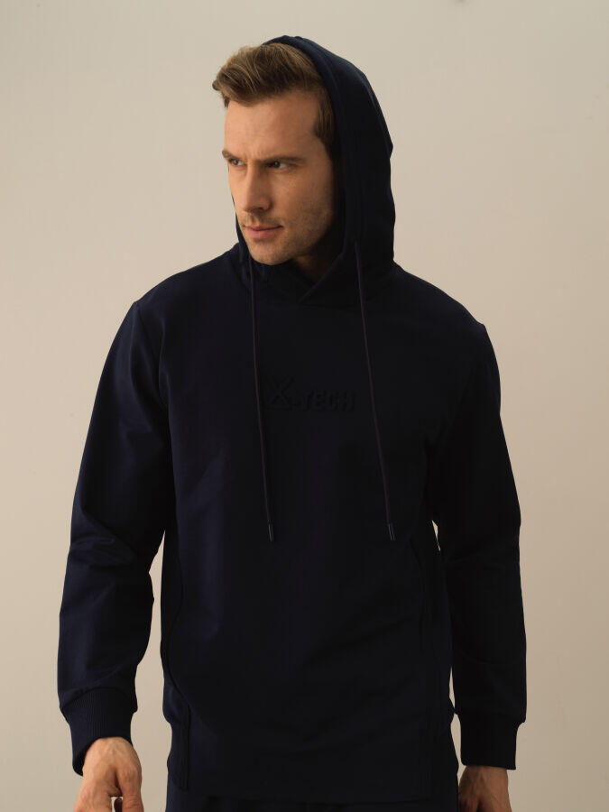 Xint Toptan Lacivert Pamuk Dokulu Regular Fit Sweatshirt