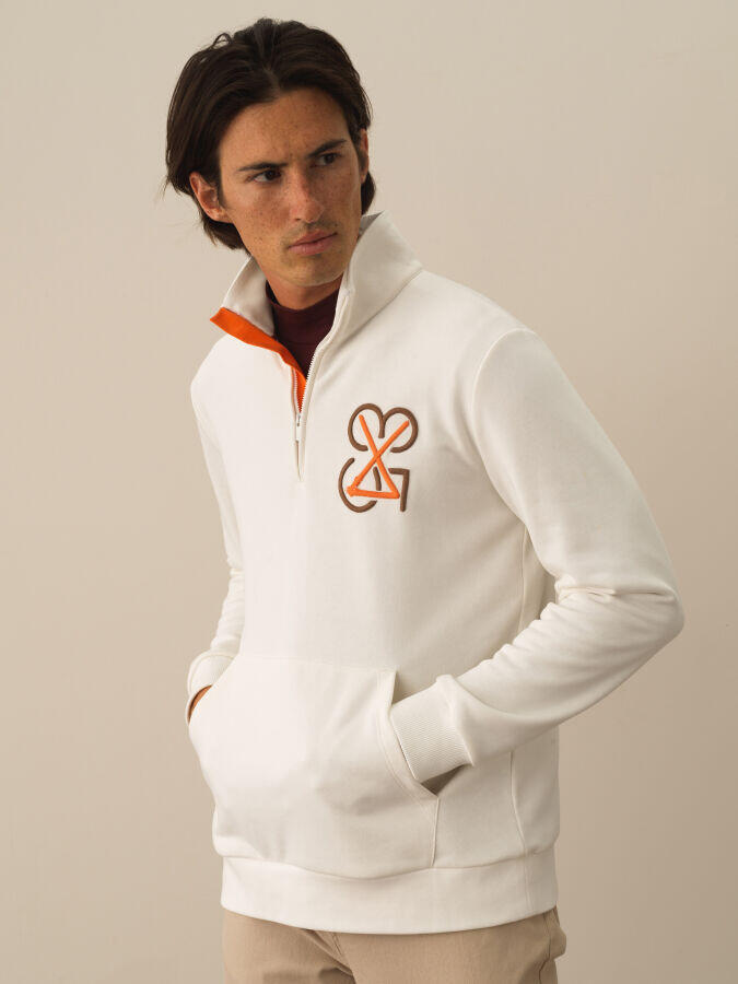 Xint Toptan Ekru Pamuk Dokulu Regular Fit Sweatshirt