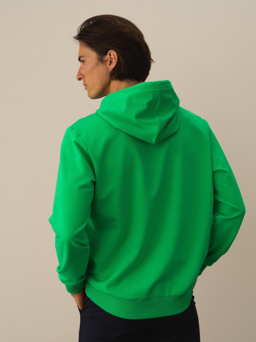 Yeşil Pamuk Dokulu Regular Fit Sweatshirt - 4