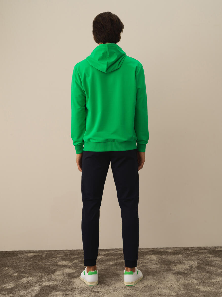 Yeşil Pamuk Dokulu Regular Fit Sweatshirt - 5