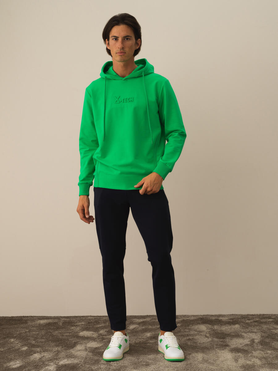 Yeşil Pamuk Dokulu Regular Fit Sweatshirt - 2