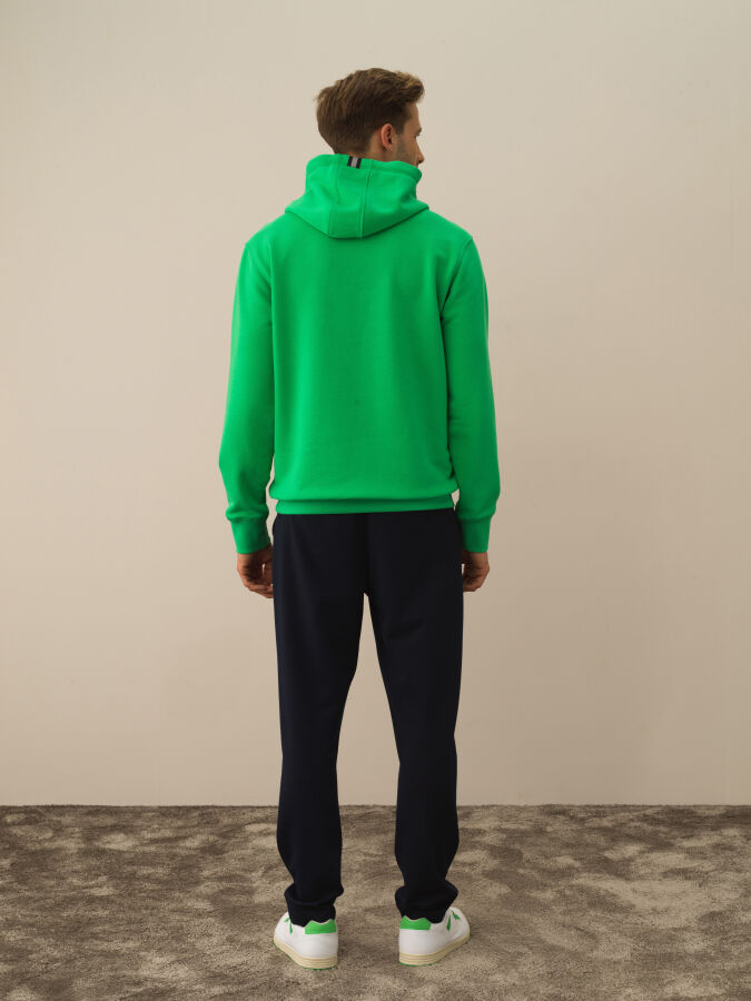 Yeşil Pamuk Dokulu Regular Fit Sweatshirt - Xint