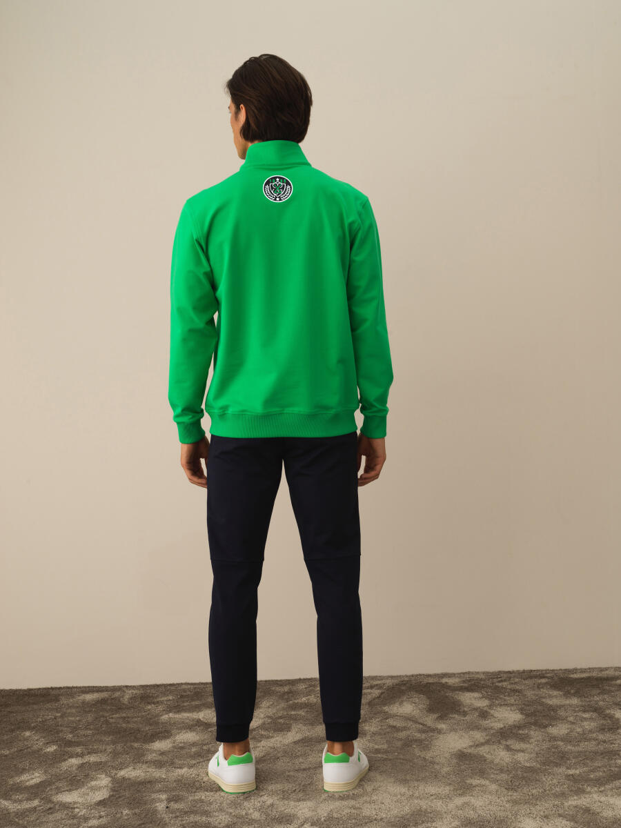 Yeşil Pamuk Dokulu Regular Fit Sweatshirt - 4