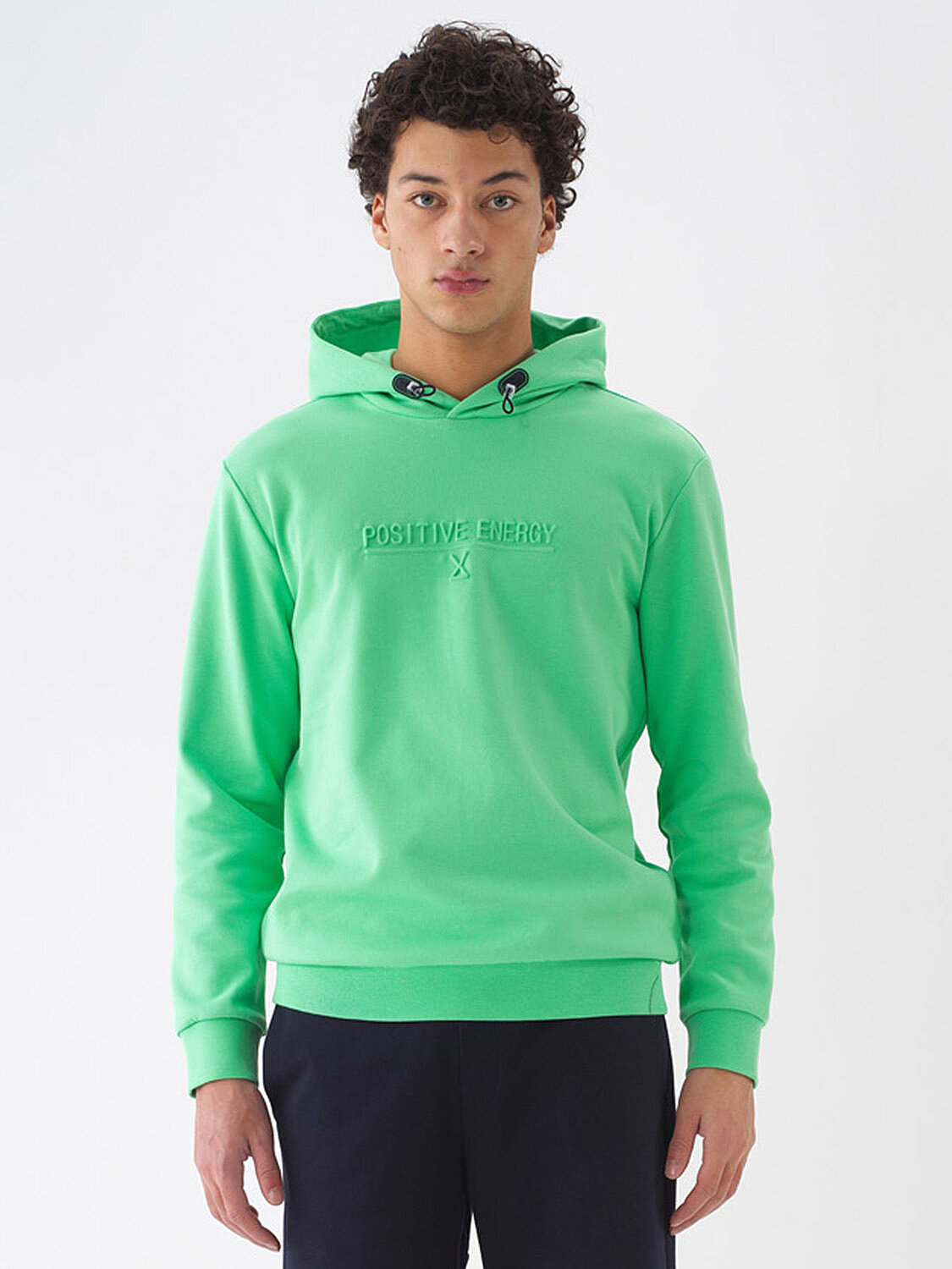 Yeşil Pamuk Dokulu Regular Fit Sweatshirt