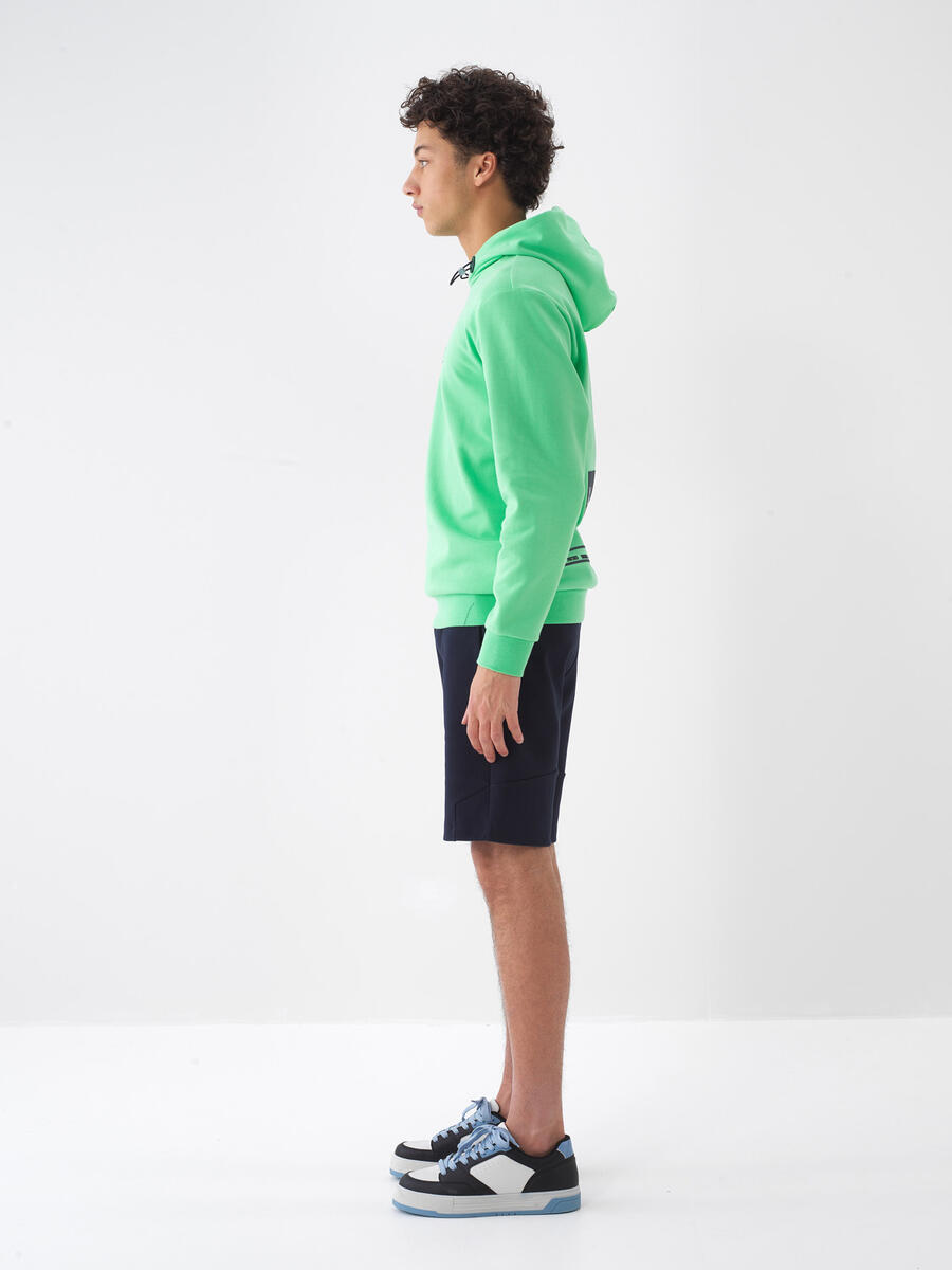 Yeşil Pamuk Dokulu Regular Fit Sweatshirt - 4