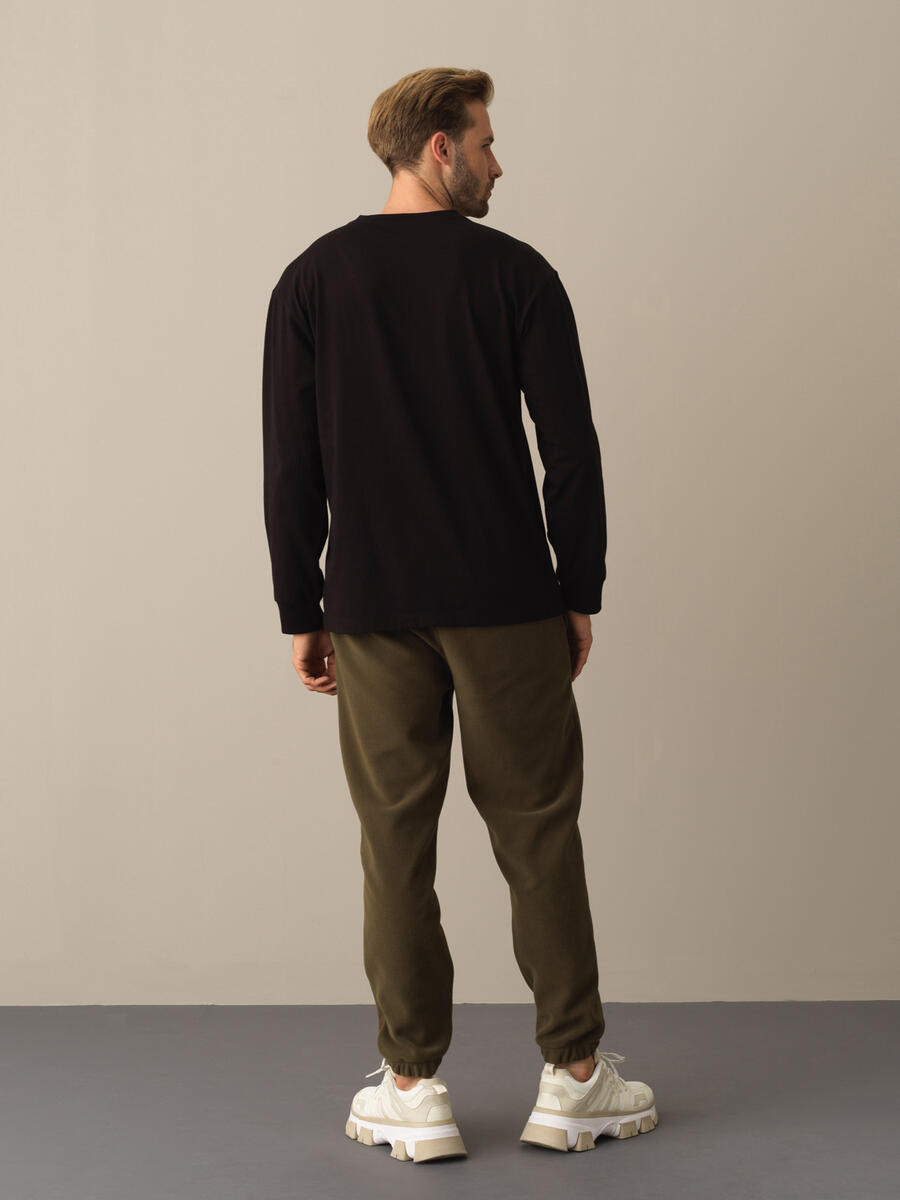 Siyah Pamuk Dokulu Regular Fit Baskılı - 5