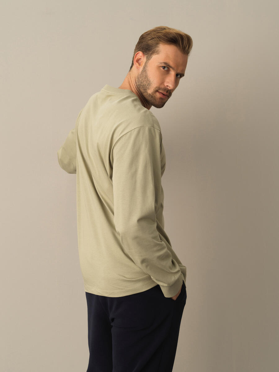 Yeşil Pamuk Dokulu Regular Fit Baskılı - 4