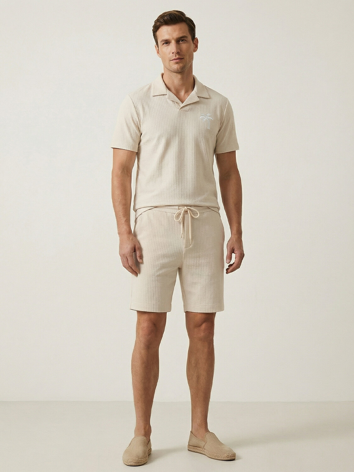 Bej Doğal Dökümlü Regular Fit Tişört (1)