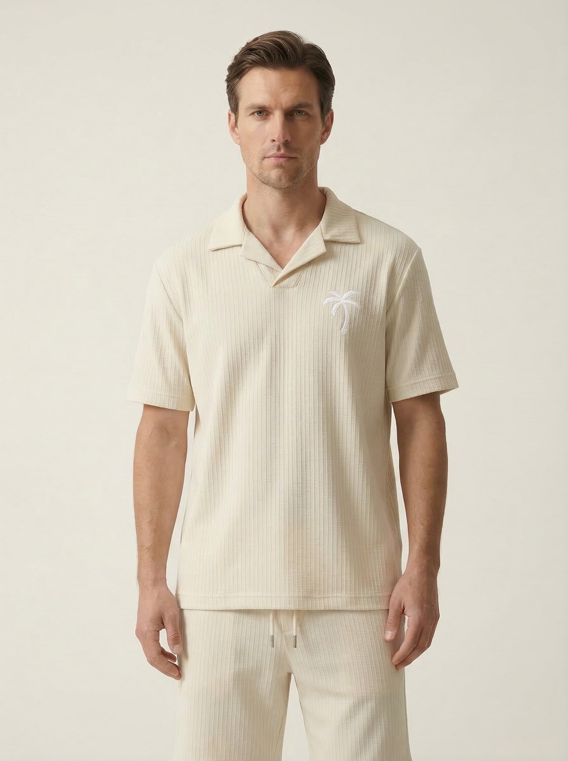 Bej Doğal Dökümlü Regular Fit Tişört