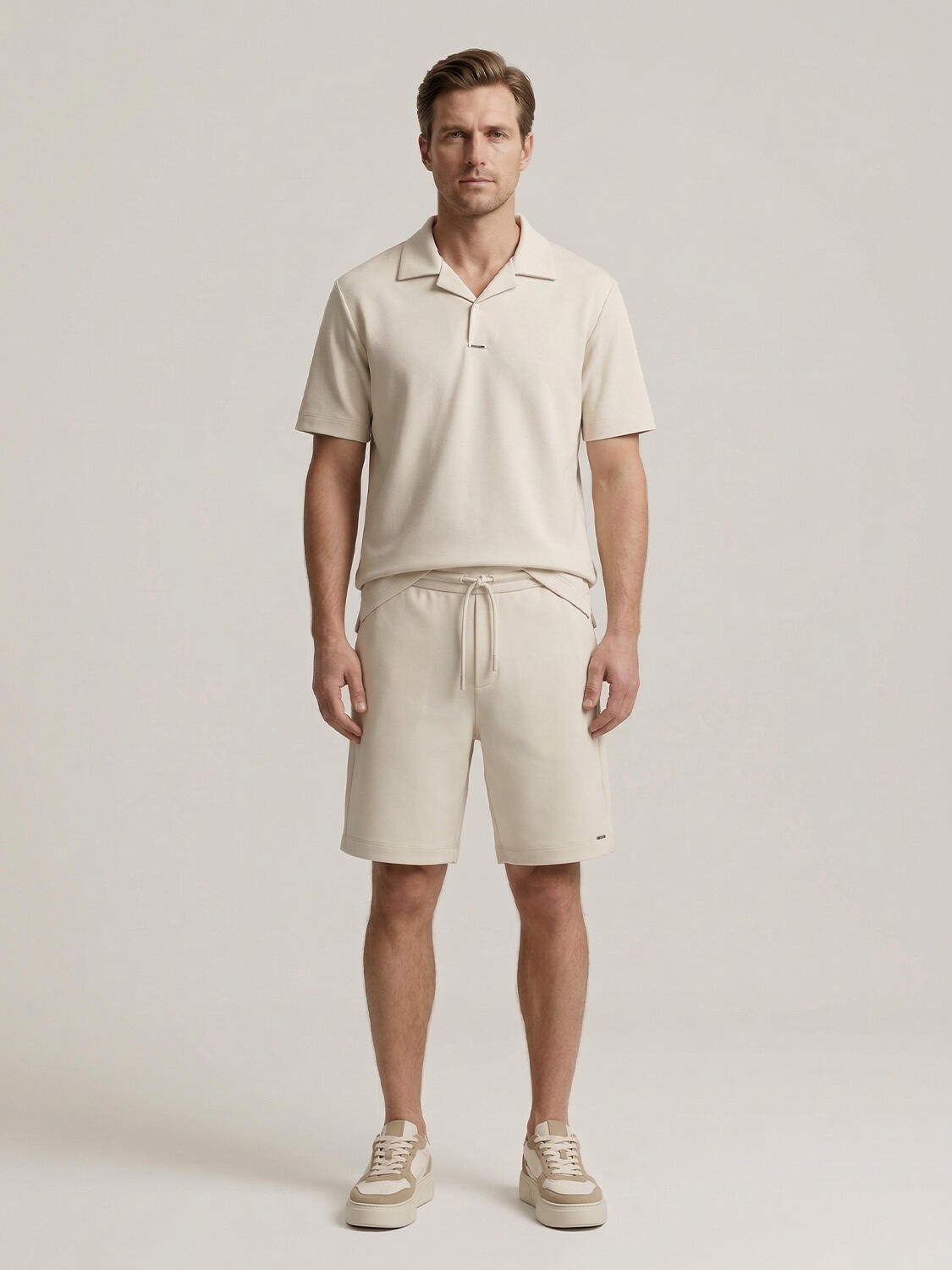 Bej Doğal Dökümlü Regular Fit Tişört - 2