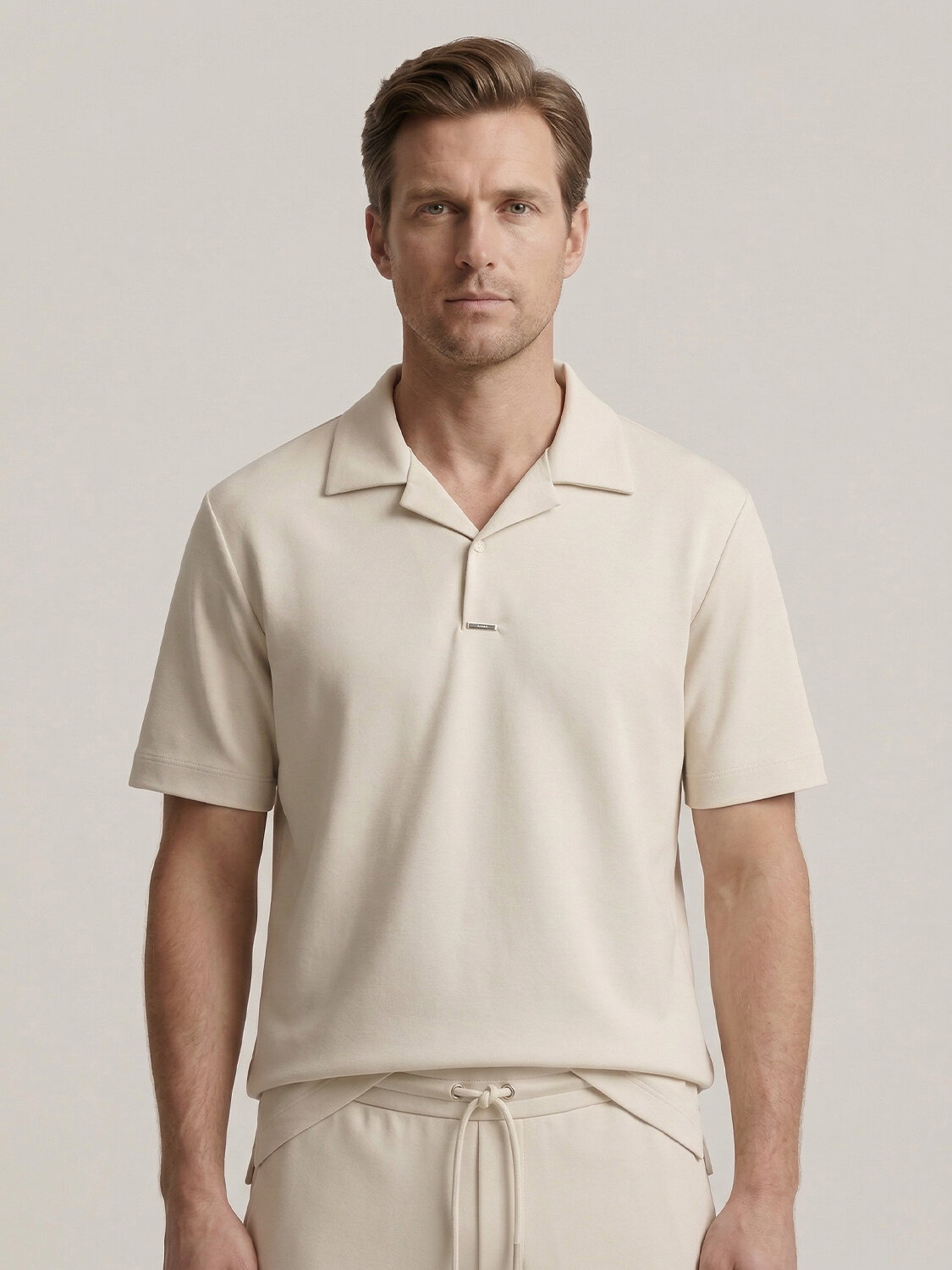 Bej Doğal Dökümlü Regular Fit Tişört