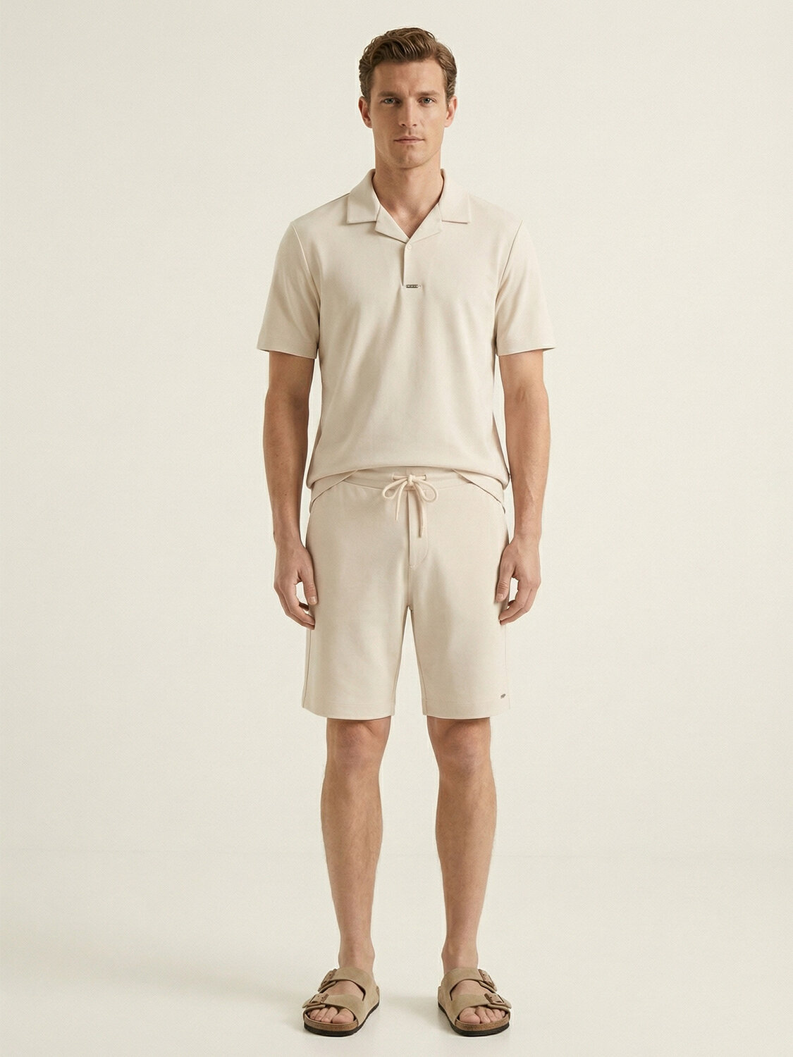 Bej Doğal Dökümlü Regular Fit Tişört (1)