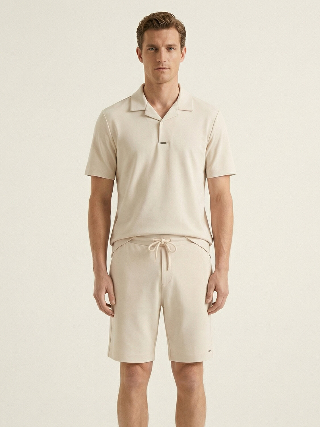 Bej Doğal Dökümlü Regular Fit Tişört