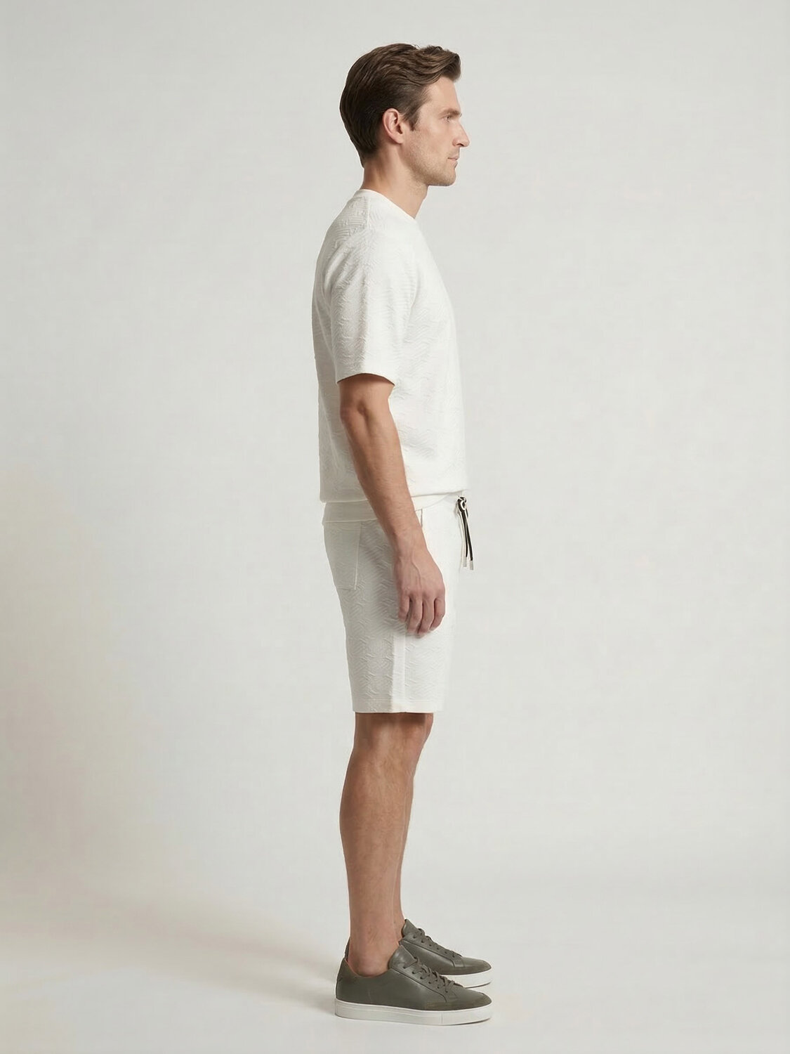 Beyaz Doğal Dökümlü Regular Fit Tişört - 3
