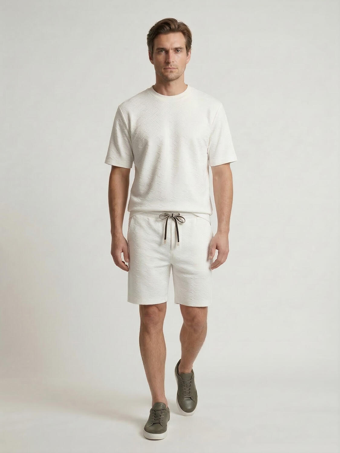 Beyaz Doğal Dökümlü Regular Fit Tişört - 2