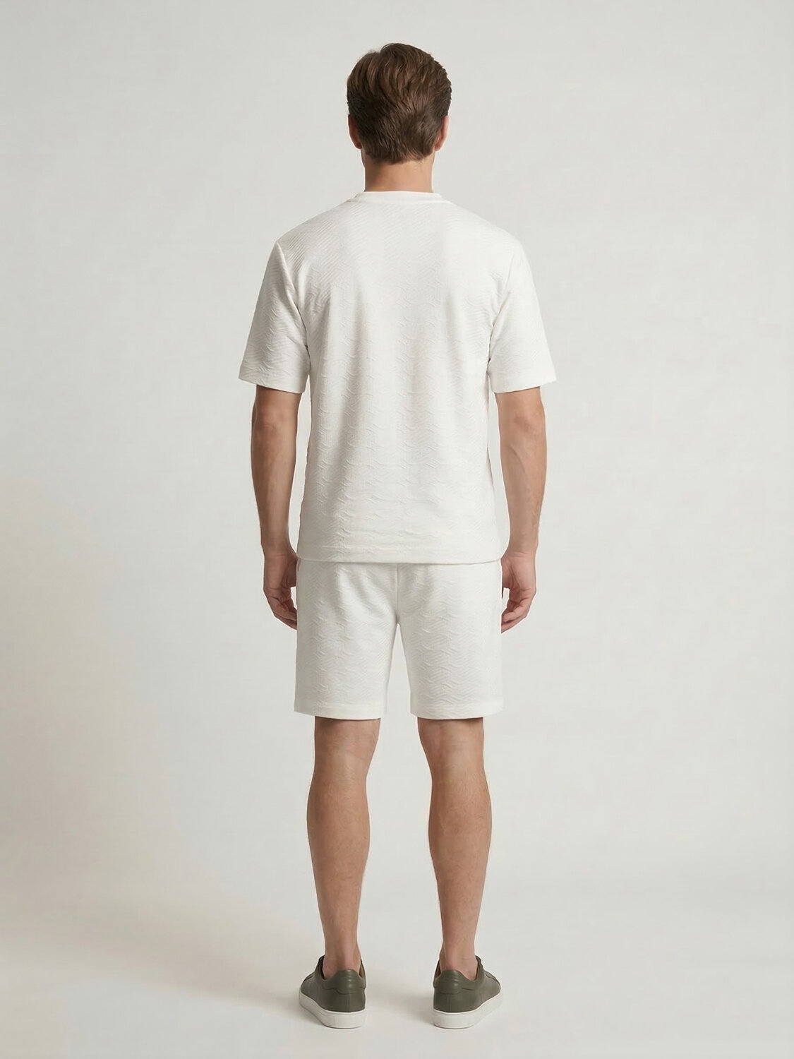 Beyaz Doğal Dökümlü Regular Fit Tişört - 4