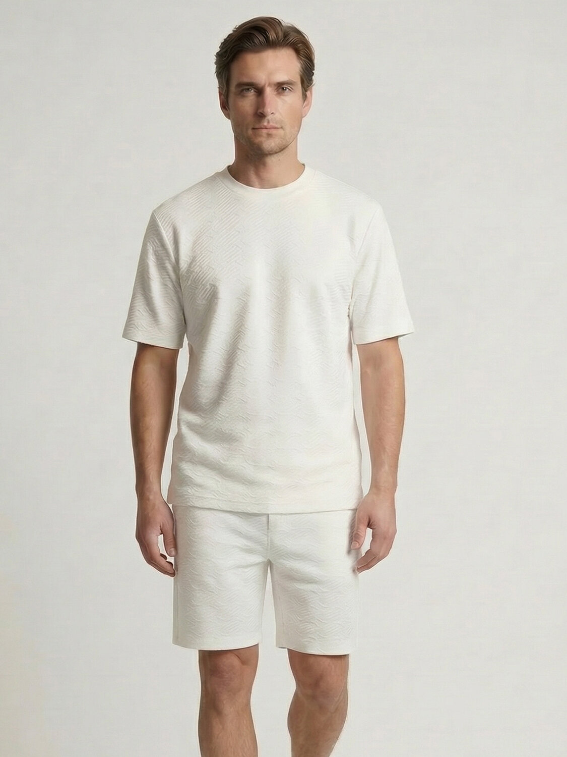 Beyaz Doğal Dökümlü Regular Fit Tişört