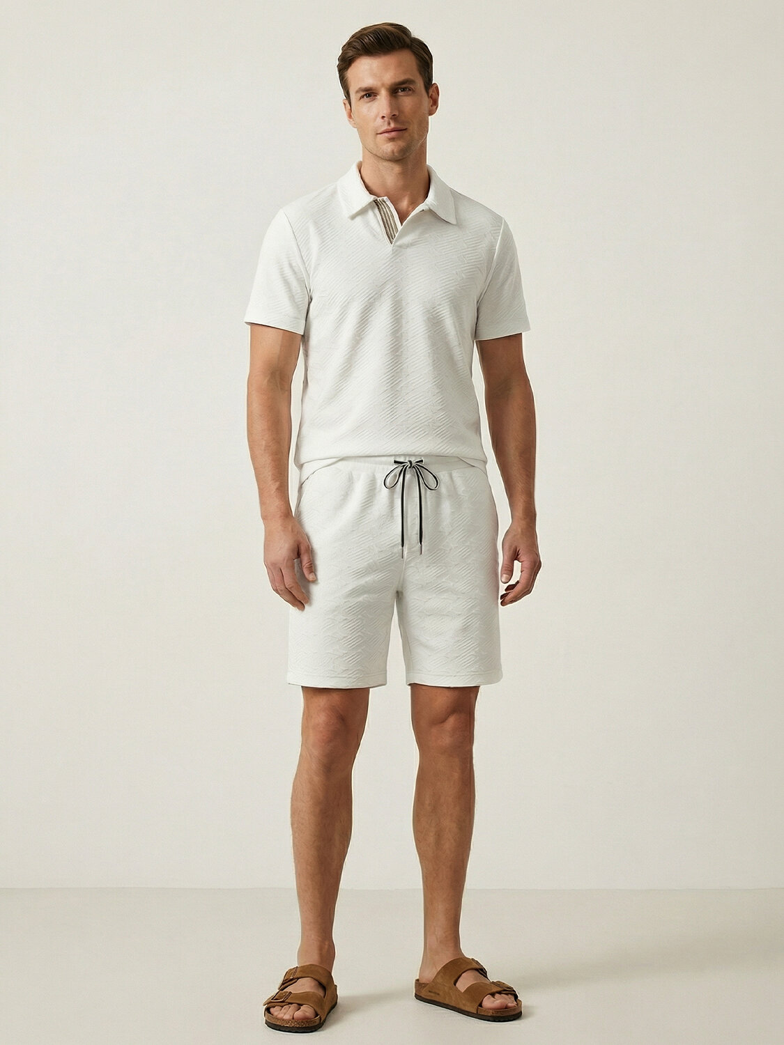 Beyaz Doğal Dökümlü Regular Fit Tişört (1)