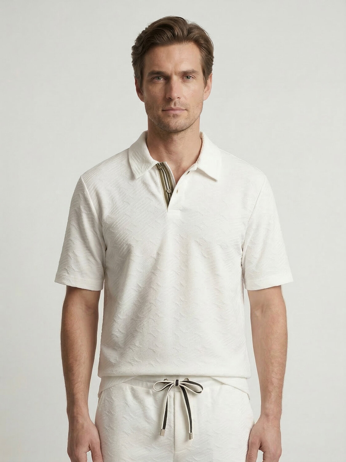 Beyaz Doğal Dökümlü Regular Fit Tişört