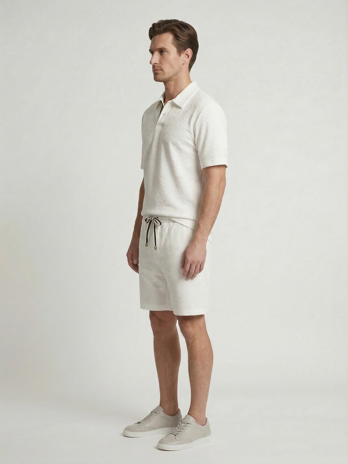 Beyaz Doğal Dökümlü Regular Fit Tişört - 3