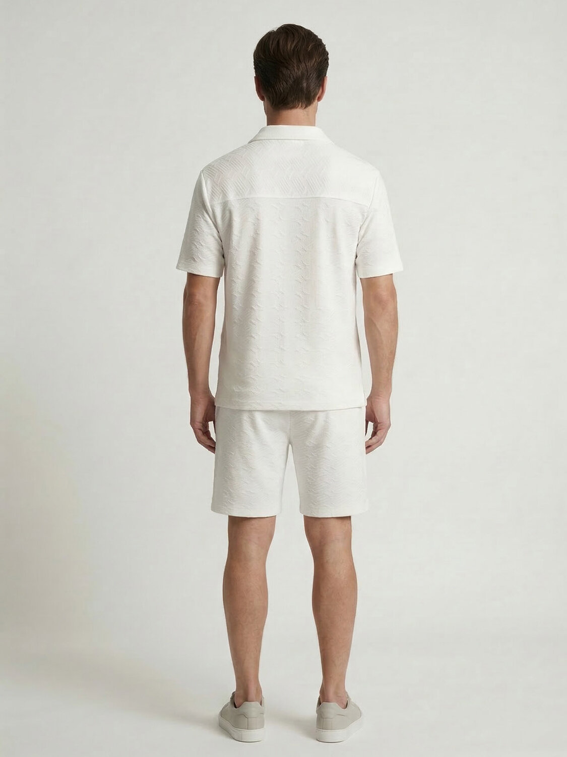 Beyaz Doğal Dökümlü Regular Fit Tişört - 4