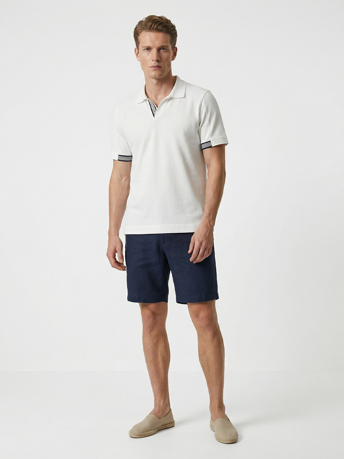 Beyaz Pamuk Dokulu Regular Fit Tişört - 2