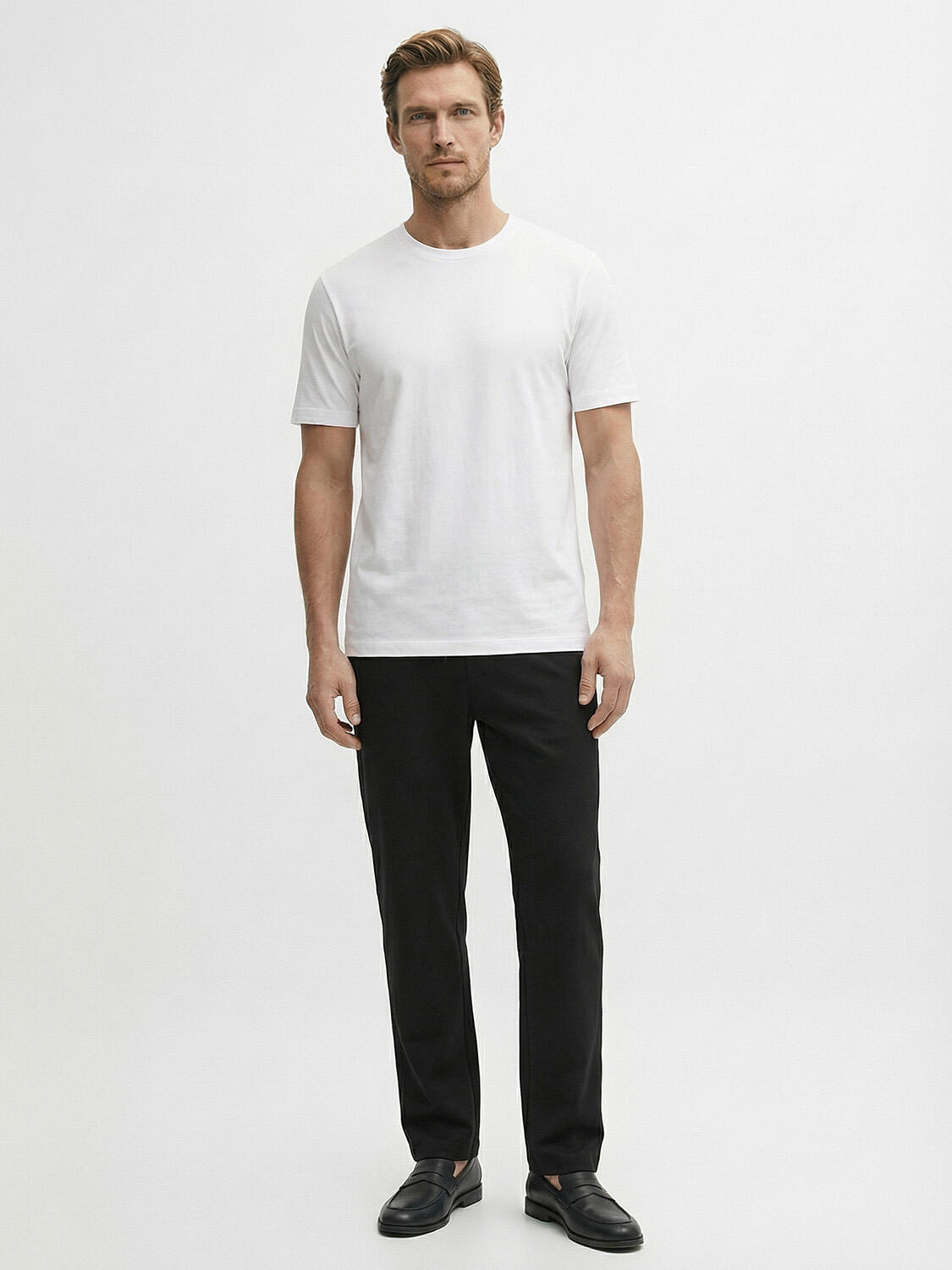 Beyaz Pamuk Dokulu Regular Fit Tişört - 2