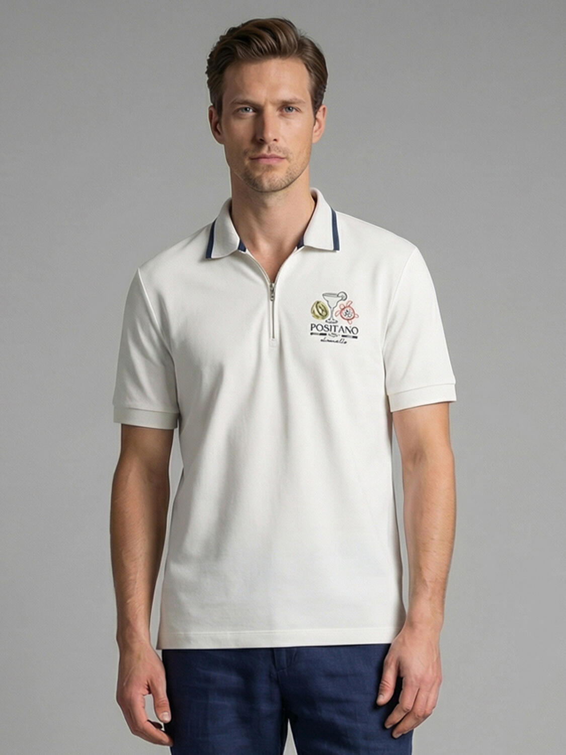 Beyaz Pamuk Dokulu Regular Fit Tişört - 1