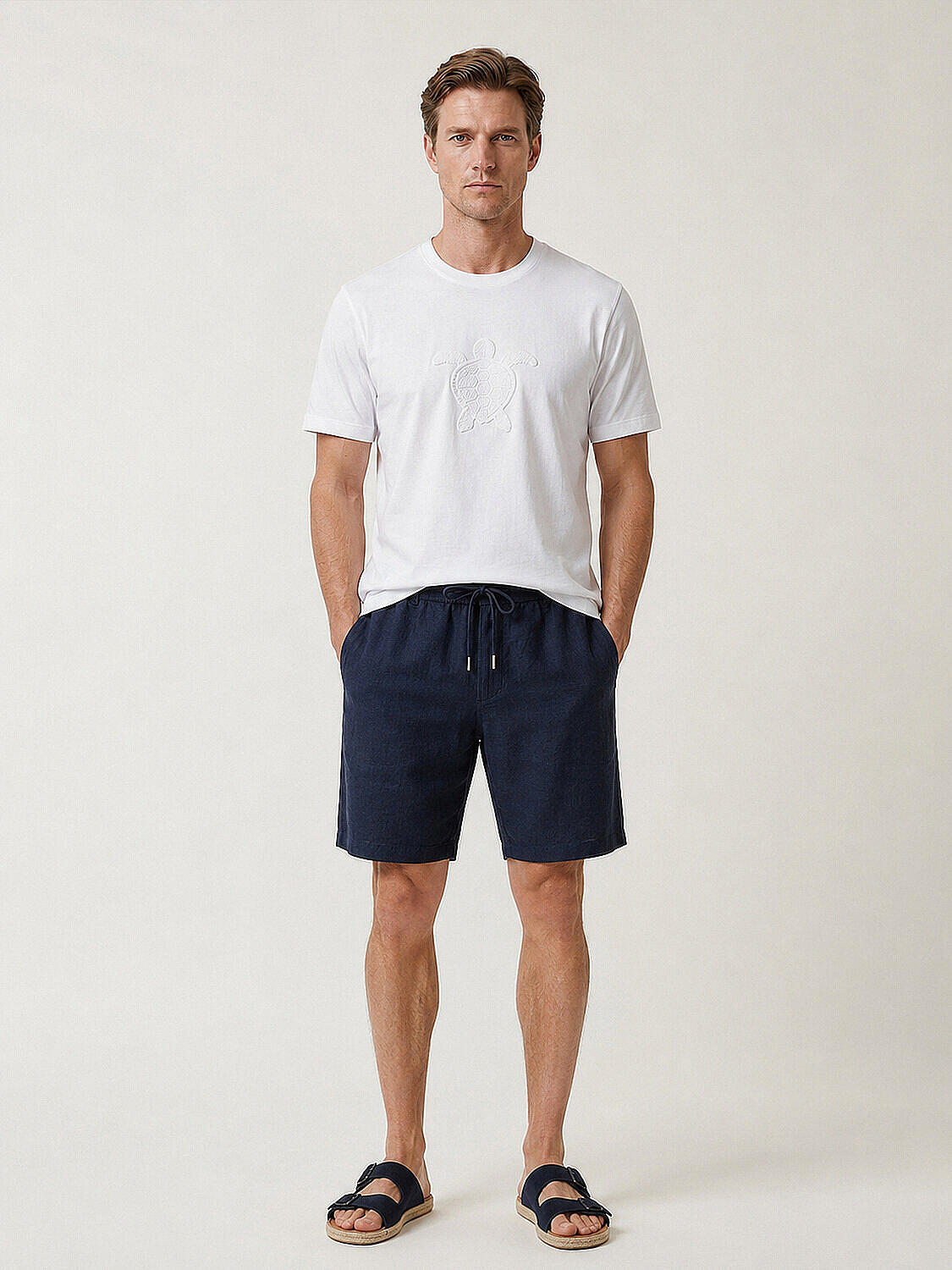 Beyaz Pamuk Dokulu Regular Fit Tişört (2)