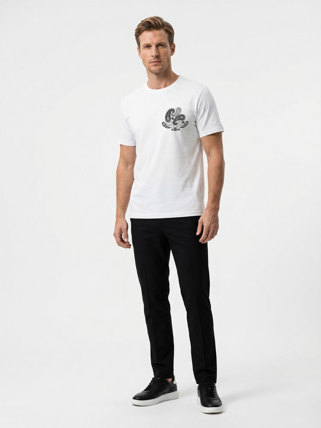 Beyaz Pamuk Dokulu Regular Fit Tişört - 2