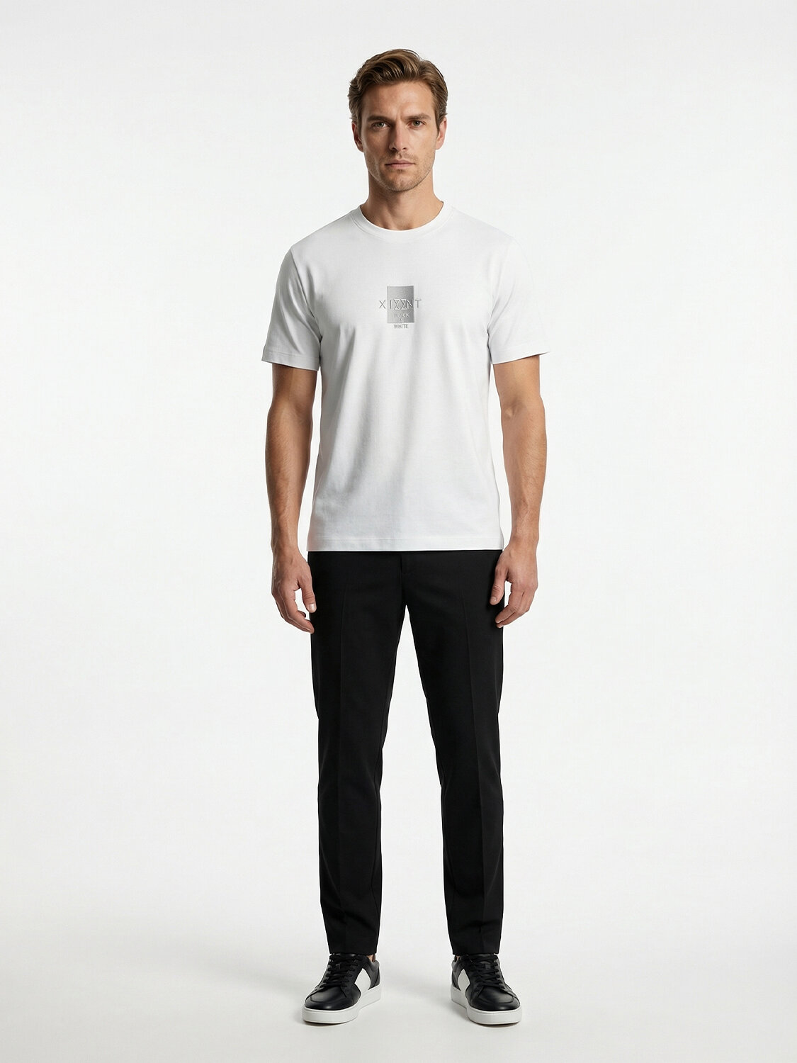 Beyaz Pamuk Dokulu Regular Fit Tişört - 2