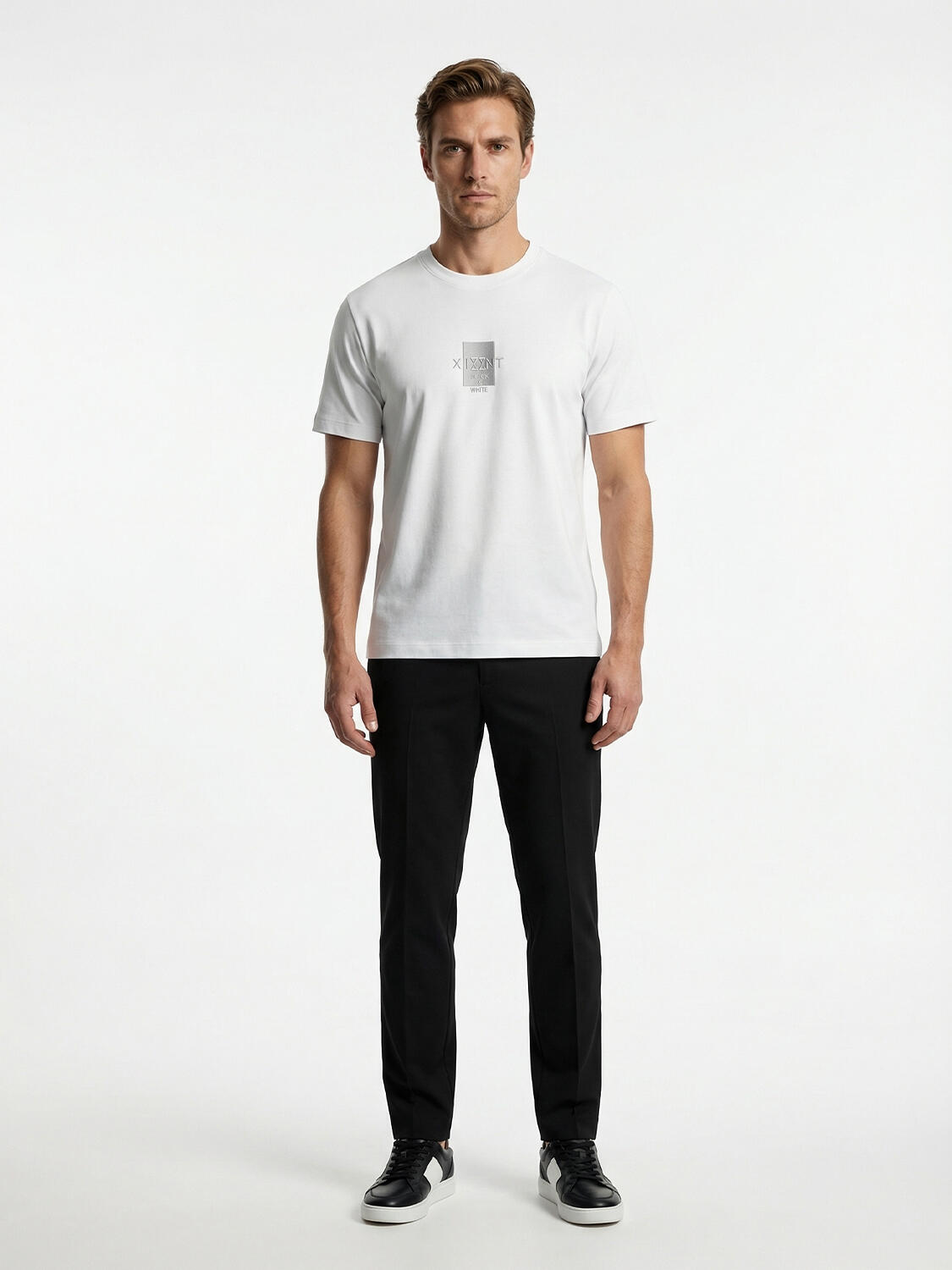 Beyaz Pamuk Dokulu Regular Fit Tişört - 2