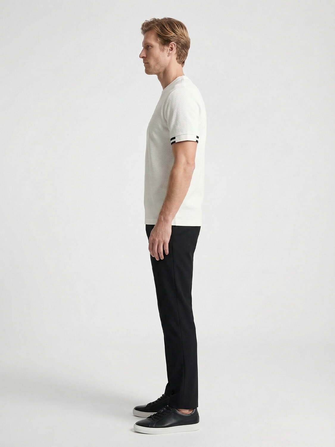 Beyaz Pamuk Dokulu Regular Fit Tişört - 3