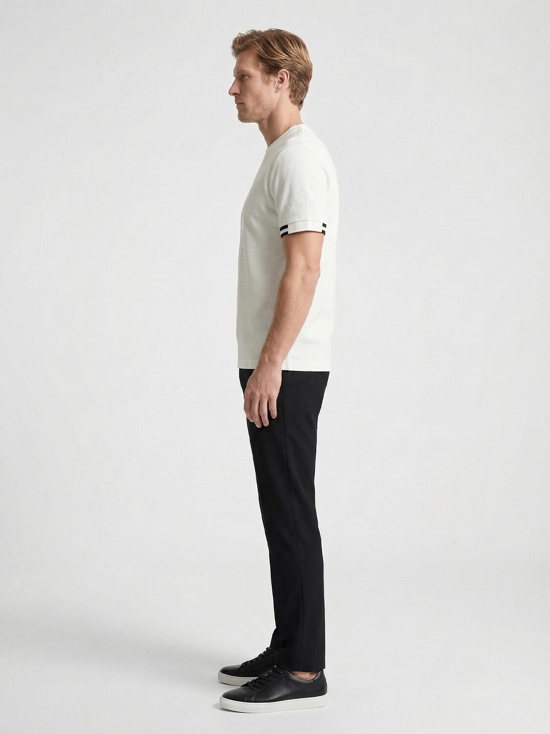 Beyaz Pamuk Dokulu Regular Fit Tişört - 3