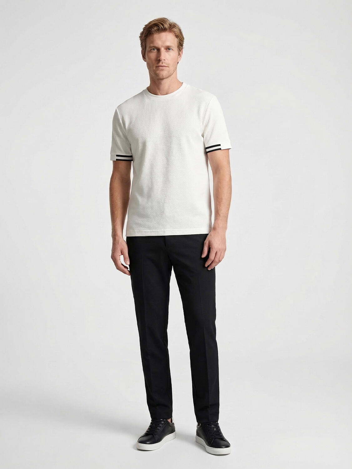 Beyaz Pamuk Dokulu Regular Fit Tişört - 5