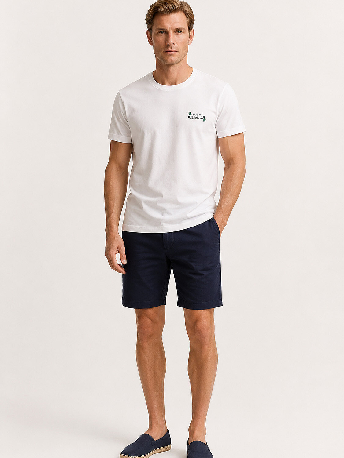 Beyaz Pamuk Dokulu Regular Fit Tişört - 3