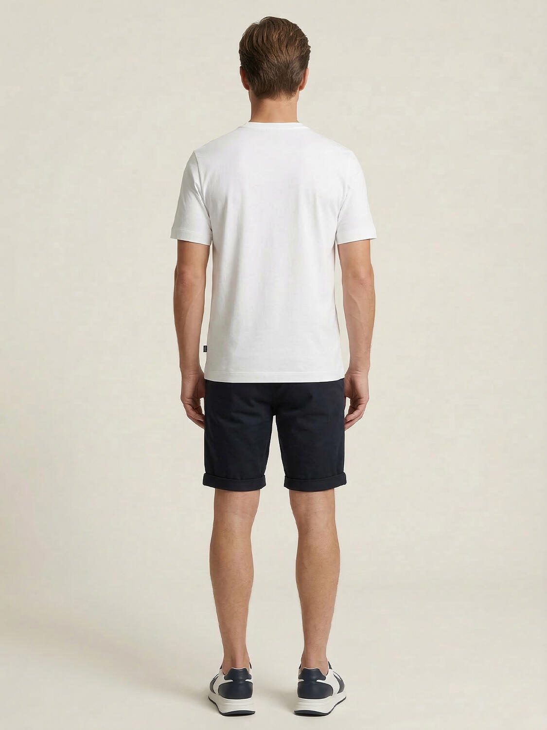 Beyaz Pamuk Dokulu Regular Fit Tişört - 4