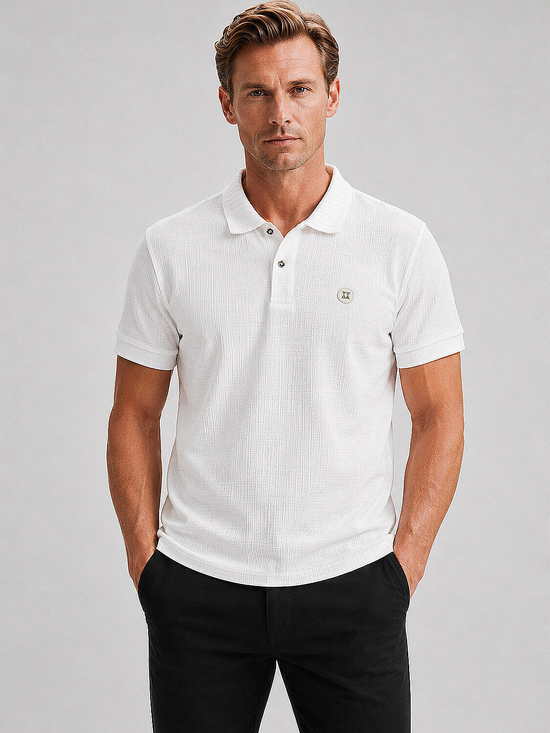 Beyaz Pamuk Dokulu Regular Fit Tişört (1)