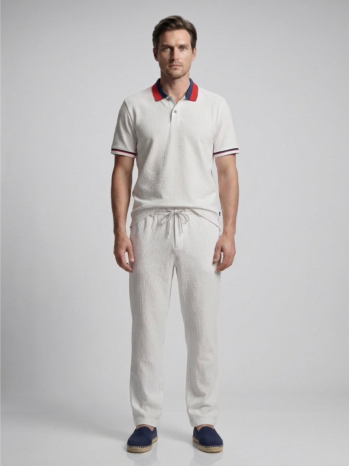 Beyaz Pamuk Dokulu Regular Fit Tişört - 4