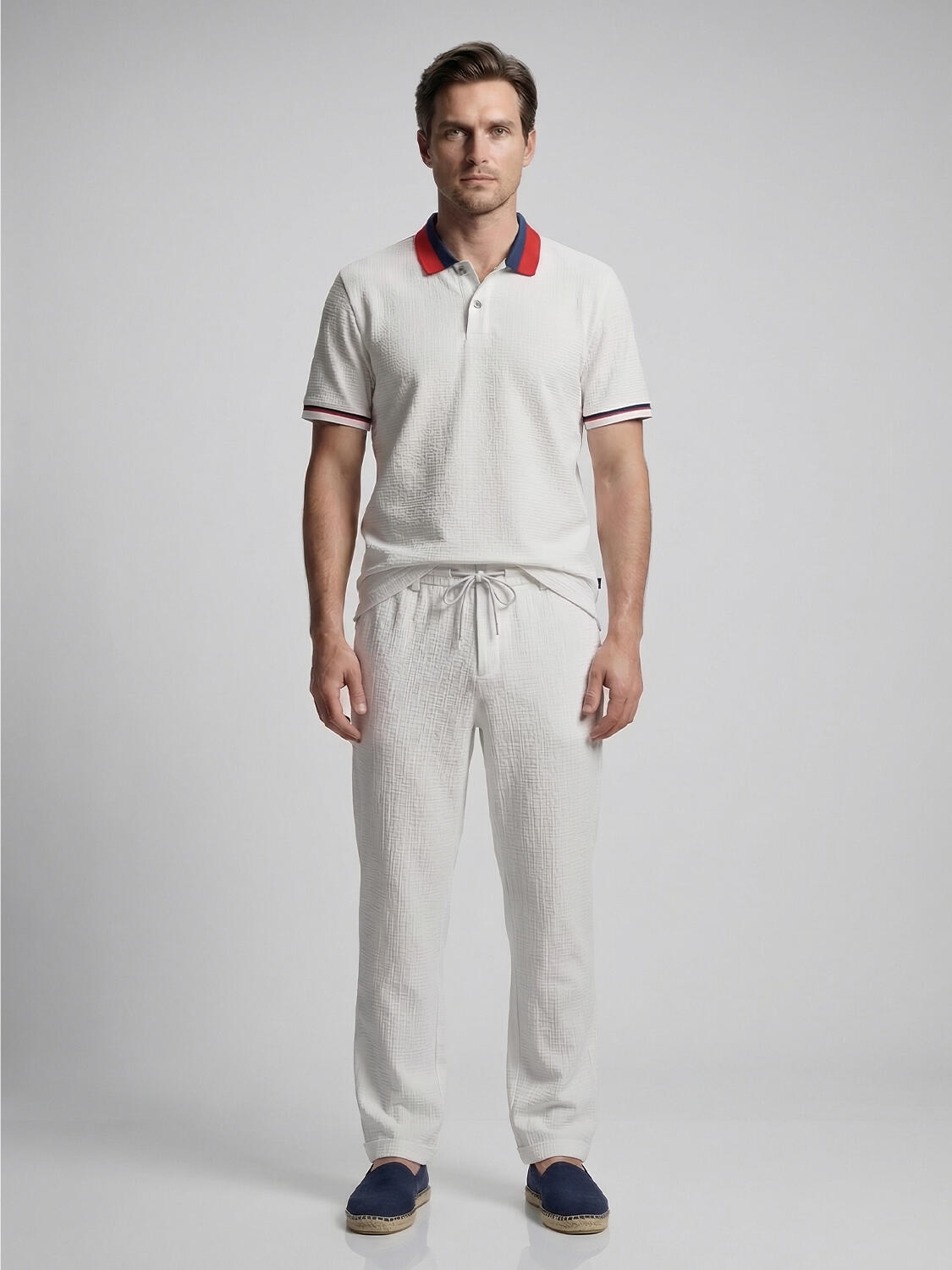 Beyaz Pamuk Dokulu Regular Fit Tişört - 4