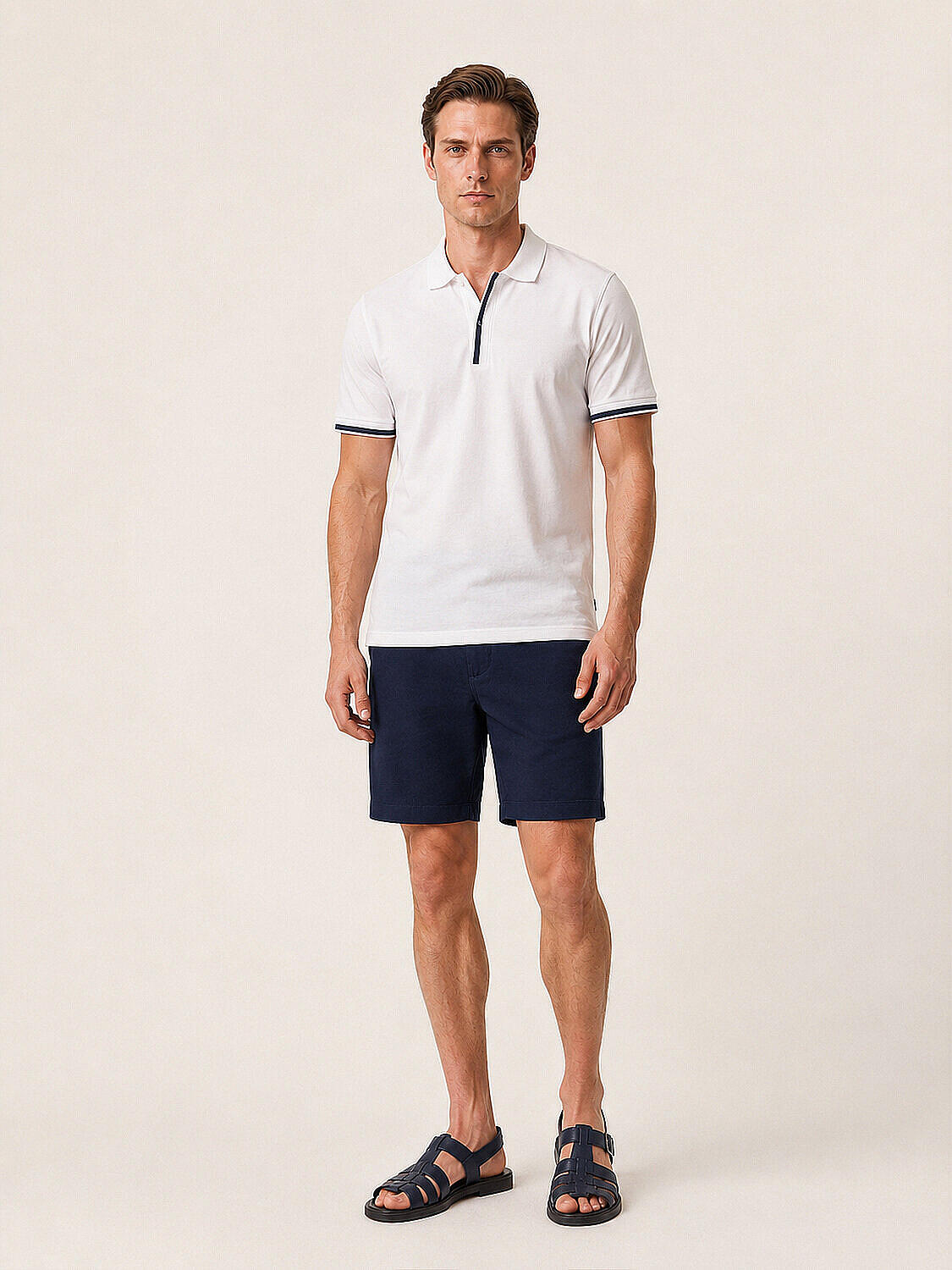 Beyaz Pamuk Dokulu Slim Fit Tişört (2)