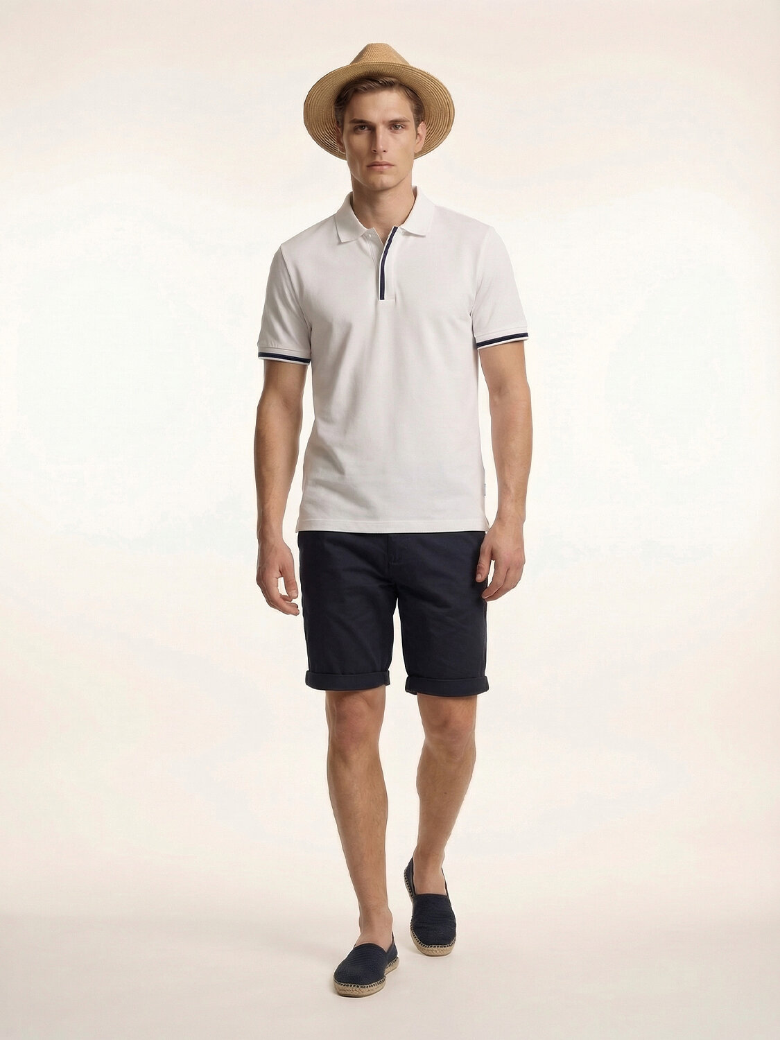 Beyaz Pamuk Dokulu Slim Fit Tişört - 2