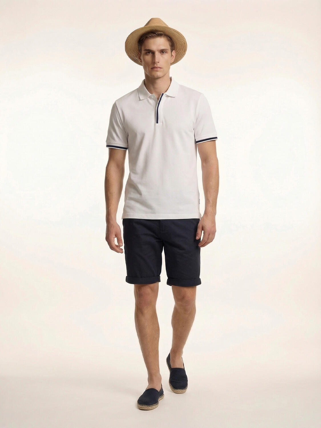 Beyaz Pamuk Dokulu Slim Fit Tişört - 2