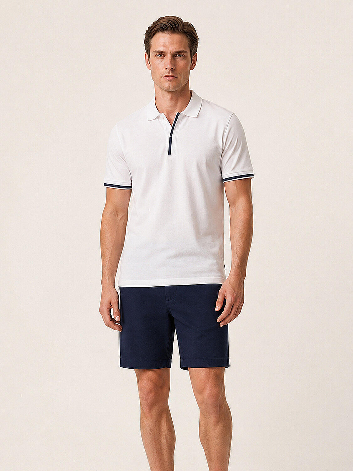 Beyaz Pamuk Dokulu Slim Fit Tişört (1)