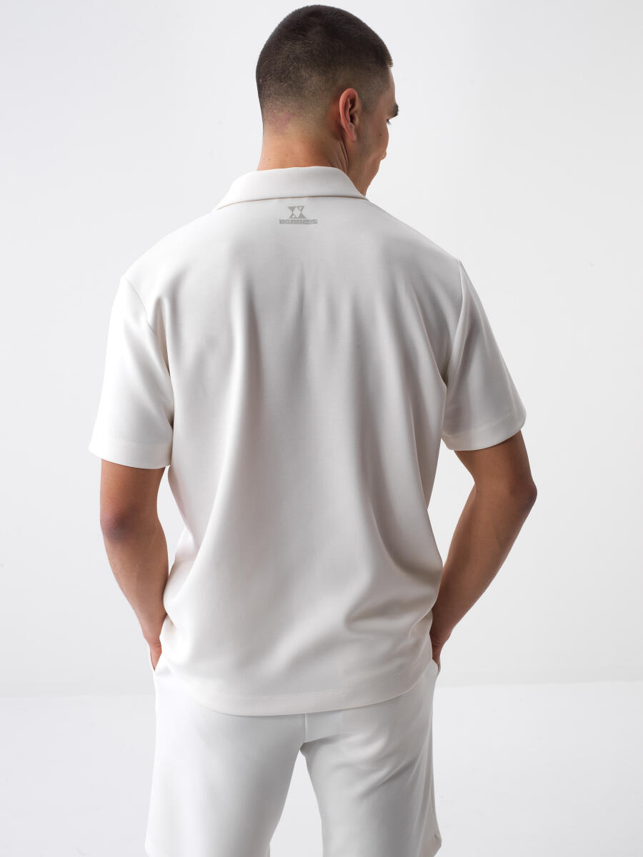 Beyaz Modal Karışımlı Regular Fit Tişört - 4