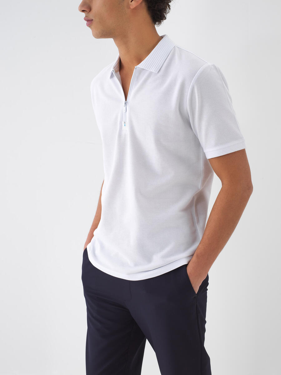 Beyaz Pamuk Dokulu Regular Fit Tişört - 1
