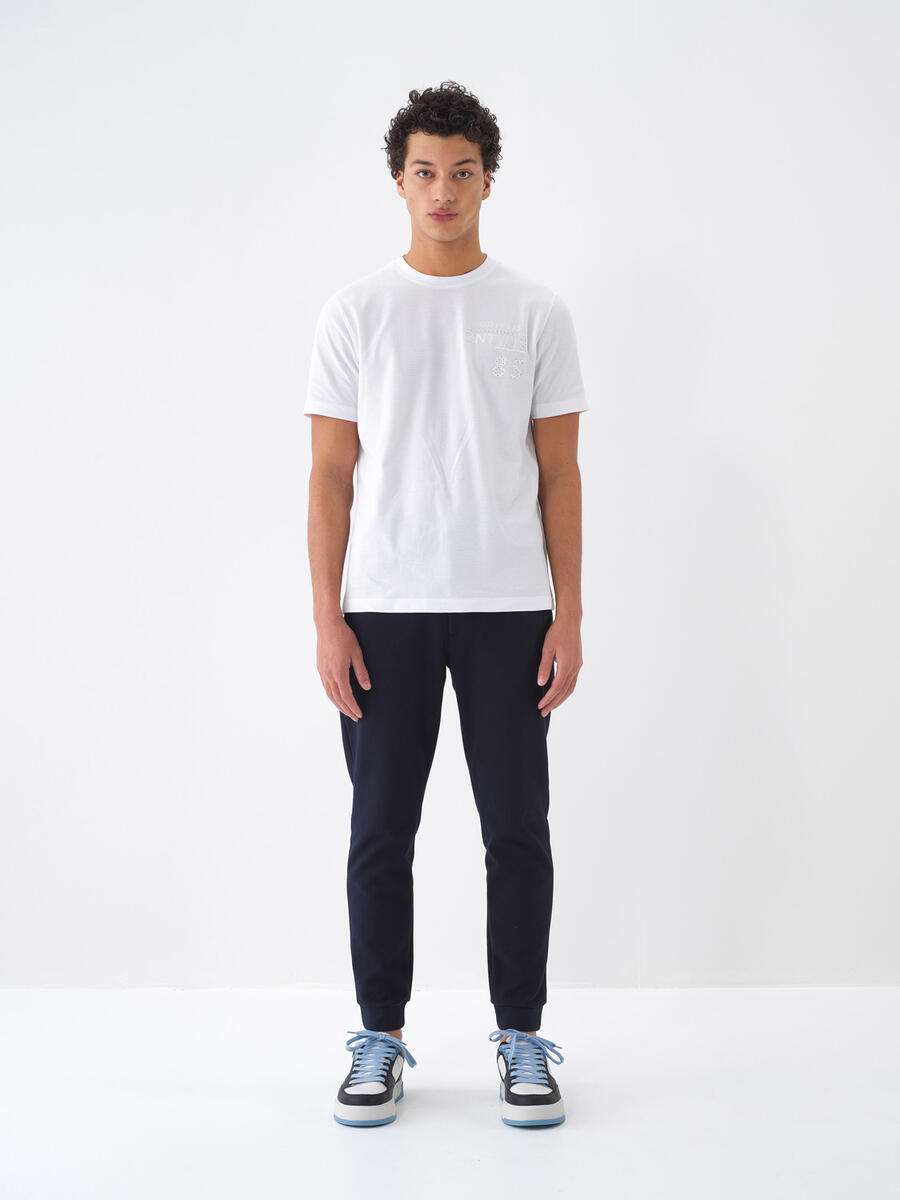 Beyaz Pamuk Dokulu Regular Fit Tişört - 2