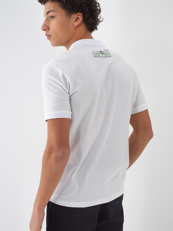 Beyaz Pamuk Dokulu Regular Fit Tişört - 5